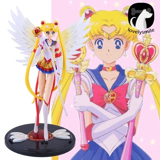 {lovelysmile} modelo sailor moon delicado regalo de cumpleaños portátil tsukino usagi princesa figura de acción para decoración de jardín (1)