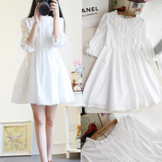 Vestido de mujer vestido blanco ropa de manga larga coreano vestido cena Mini vestidos