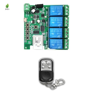 4ch Zigbee Smart Light Switch Lle Dc 5-32 V Rf433 Relés Receptor