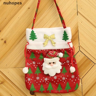 Nuhopes Merry Christmas Candy Bags Pouch Cotton Linen Santa Claus Snowmen Xmas Gift Bag CO