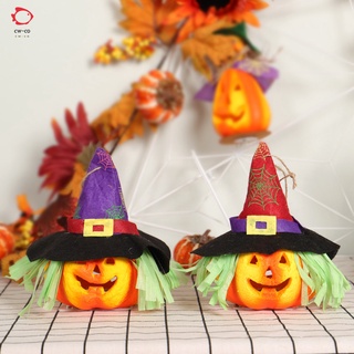 halloween calabaza adorno pinted sombrero de doble cara con lámpara para halloween decorativo fiesta festival eventos decoración