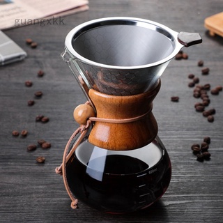 600ml resistente de vidrio cafetera cafetera cafetera Espresso máquina de café con filtro de acero inoxidable