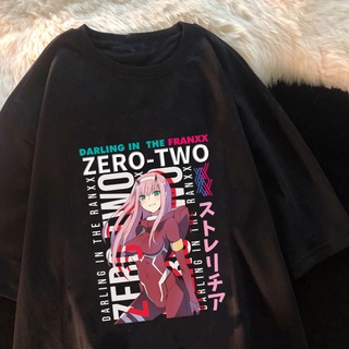 Camiseta Hombre Hip Hop Negro Streetwear Anime Darling In The Franxx Zero Two Eye Harajuku De Verano Tops Tees Oversize (2)