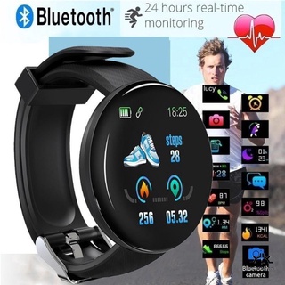 D18 reloj inteligente monitor de frecuencia cardiaca redondo a presión arterial para hombre rastreador de ejercicios reloj inteligente Android IOS mujer reloj electrónico