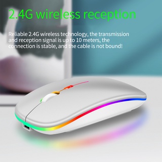 [Disponible En Inventario] Ratón Inalámbrico RGB Recargable Para Computadora/Mouse Silencioso LED Retroiluminado Ergonómico Para Juegos/Laptop/PC