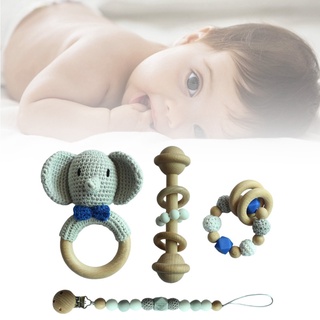 DA Baby Pacifier Clip Teething Bracelet Crochet Soother Infants Rattle Teether Toy Newborn Dummy Chain Holder