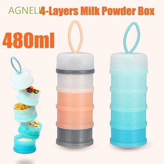 AGNELLI Fashion Milk Powder Boxes Detachable Food Snack Box Food Storage Portable Cute Baby Toddler PP Silicone Kids Food Container/Multicolor