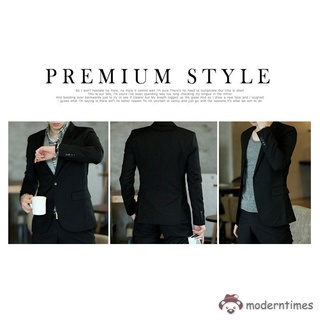 Los hombres Blazer abrigo Slim traje estilo negro Casual negocios diario chaquetas (7)