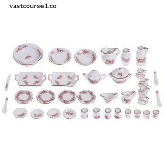 VAST 40Pcs/set 1:12 Dollhouse Miniature Tableware Porcelain Ceramic Tea Cup Dishes . (4)