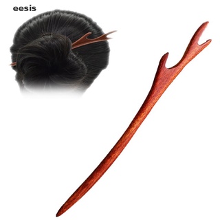 [eesis] moda palillo tallado a mano madera horquilla retro accesorios de peinado dfhf