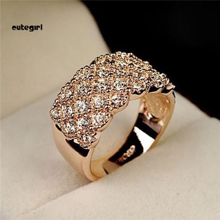 Anillo de dedo con incrustaciones de diamantes de imitación de lujo para mujer, regalo de joyería de compromiso