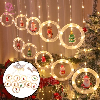 Tema de navidad cadena de luces con gancho impermeable LED luces DIY decoración de navidad para el hogar jardín patio