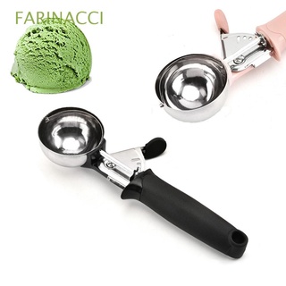 FARINACCI Stainless Steel Ice Ball Maker Watermelon Kitchen Tools Ice Cream Scoop Cookie Dough Tools Meat Balls Frozen Yogurt With Trigger Spoon/Multicolor