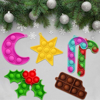 Paquete de 9 paquetes de navidad Pop Fidget juguetes de burbujas paquetes para niños niñas niños fiesta de navidad favores de navidad Goodie bolsa de relleno sensorial alivio del estrés (4)