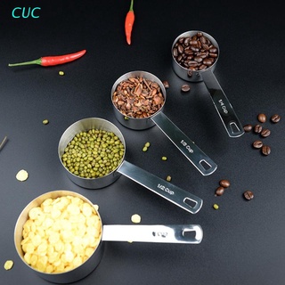 cuc 4 cucharas de medición práctica de cocina duradera con medición especificaciones kit de utensilios de hornear de acero inoxidable