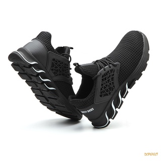 Zapatos de dedo del pie de acero zapatos de seguridad de trabajo a prueba de pinchazos calzado transpirable para hombres