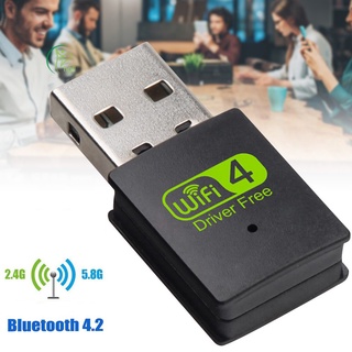hgFl 2 En 1 USB WiFi Bluetooth Adaptador De Doble Banda Inalámbrica Receptor Externo Dongle Para PC Portátil (Solo 600 M Con) @ MY