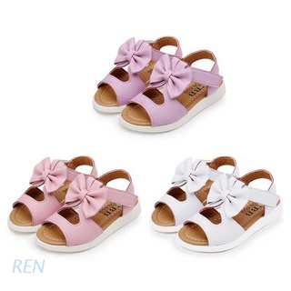 REN Kids Sandals Summer Kids Shoes Children Magic Hook Beach Sandals Fashion Bowknot Girls Flat Pricness Shoes