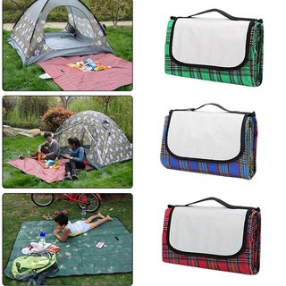 Picnic Mat Outdoor Travel Water Resistant Beach Mat Plaid Pattern Camping Picnic Blanket