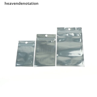 [heavendenotation] 100x papel de aluminio plateado mylar bolsa de vacío bolsas selladoras cremallera paquete de almacenamiento de alimentos