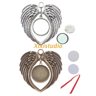Xixi sublimación ala adorno decoraciones ángel forma de ala DIY foto en blanco caliente transferencia impresión colgante MDF fabricación de joyas