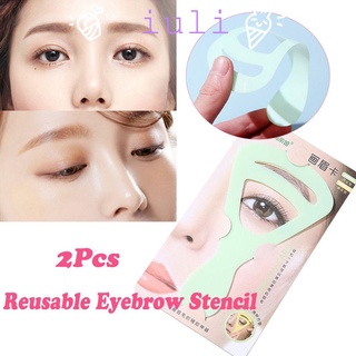 IULI1 2Pcs/set Women Grooming Shaping Mold Beauty Drawing Card Eyebrow Shaping Template NEW Reusable Tools Makeup Helper Eyebrow Stencil