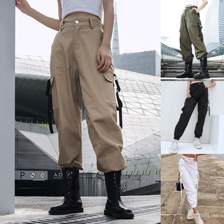 GobaoWomen Fashion Joggers Loose Streetwear Alta Cintura Cargo Pantalones mVs1