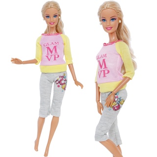 5 Conjunto de Camisa chaleco pantalones Vestido traje de baño accesorios Para muñeca Barbie (3)