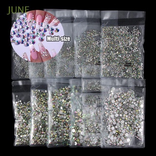 JUNE Moda Uñas Arte Diamantes De Imitación DIY Decoración Manicura Cristal AB Flatback Super Glitter Brillante 3D De Mujeres Belleza Joyería Cristales Piedras