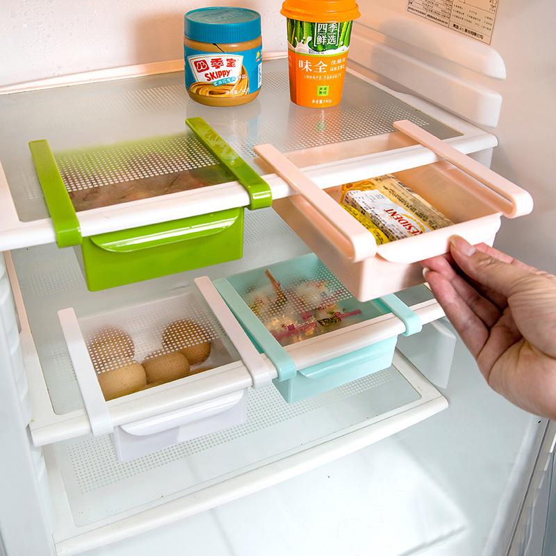 Slide frigorífico congelador organizador de alimentos refrigerador estante estante cajón