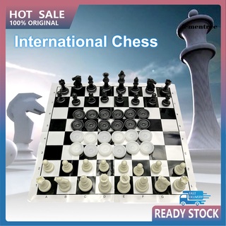 tql_juego de ajedrez de 25 cm 2 en 1 anticorrosión ps con tablero de ajedrez piezas de ajedrez para exteriores interior