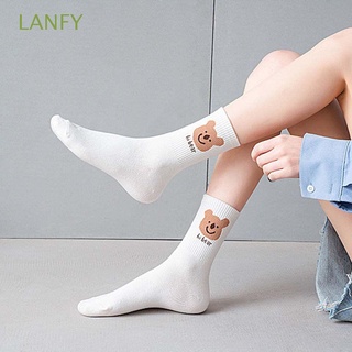Lanfy Harajuku Hip Hop deporte oso conejo mujer tubo medio calcetines de baloncesto