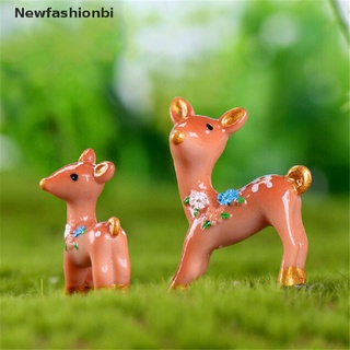 (newfashionbi) 2 piezas de ciervos encantadores miniaturas para gnomos de jardín de hadas, terrarios de musgo, decoración en venta