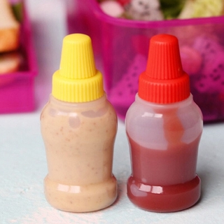 2 pzs Mini botella portátil de cocina con dispensador de salsa/botella de almacenamiento de alimentos (6)