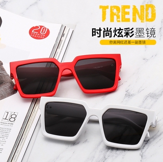 Nuevos lentes de sol europeos y americanos Red rojo Retro gafas de sol de moda gafas de sol de gran cara de marco grande gafas de sol (2)