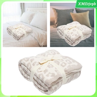 manta de forro polar con estampado de leopardo peludo/manta acogedora para sofá cama