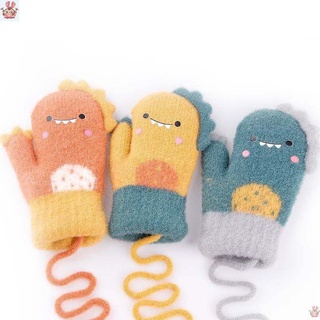kipka guantes calientes a prueba de viento suave espesar guantes de bebé de dibujos animados niños peludo cómodo niñas niños manoplas de algodón/multicolor (5)