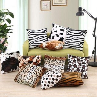 Falifap - funda de almohada con estampado de leopardo de vaca (43 x 43 cm), diseño de sofá, dormitorio