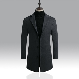 7 colores e invierno hombres abrigo de lana caballero delgado de longitud media cortavientos M-5XL (6)