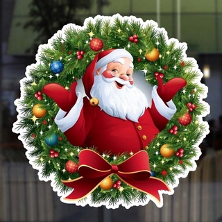 Pegatinas de ventana de navidad, feliz navidad, decoraciones para el hogar, Santa Claus, pegatinas de pared para niños, decoración de año nuevo
