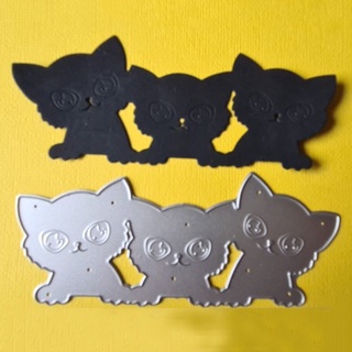 Tres gatos troqueles de corte de Metal plantillas álbum de recortes en relieve tarjeta de estampado DIY WeCynthia