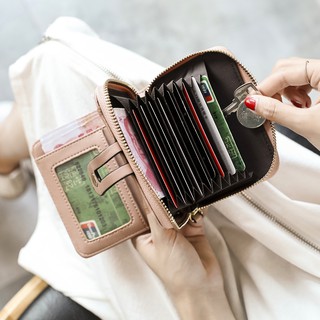 Coreano cartera mujer corto estudiante lindo dos plegable Multi-tarjeta bolso