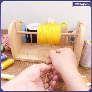 soporte de hilo de madera organizador de costura de almacenamiento de tejer trenzado de pelo accs (9)