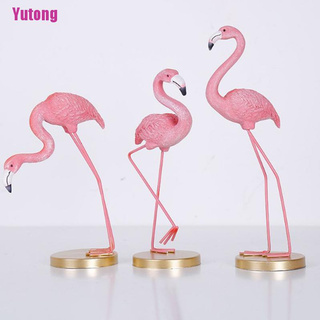 [Yutong] adorno de estatua de animales de flamenco para pájaros, decoración de miniaturas (9)