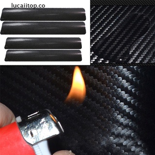 【LL】 4PCS Car Door Sill Scuff Carbon Fiber Stickers Welcome Pedal Protect Accessories .