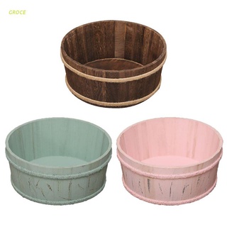 GROCE Newborn Photography Props Wooden Basin Full Moon Baby Infants Pose Auxiliary Photo Shooting Basket (1)