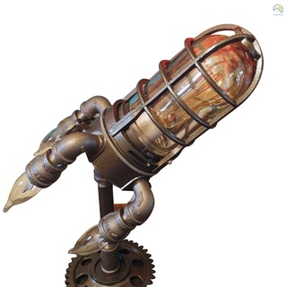 H.s lámpara De cohete Steampunk con flama/luz nocturna retro Para decoración del hogar/regalo De día De los padres