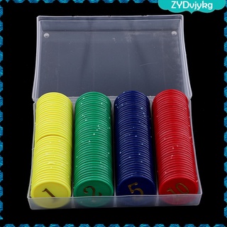 160pcs translúcido plástico casino loto bingo pocker token para juego de mesa 38 mm