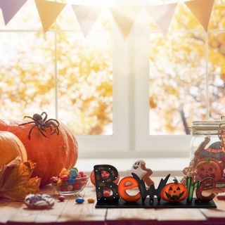 Colgante de madera de halloween calabaza calavera araña murciélago fiesta escena decoración