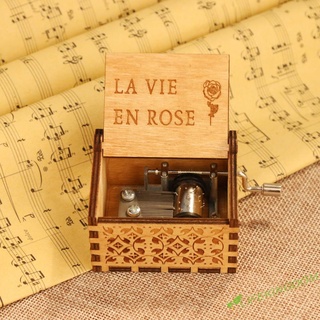 (formyhome) caja de música de madera antigua de manivela caja musical de navidad regalo de cumpleaños